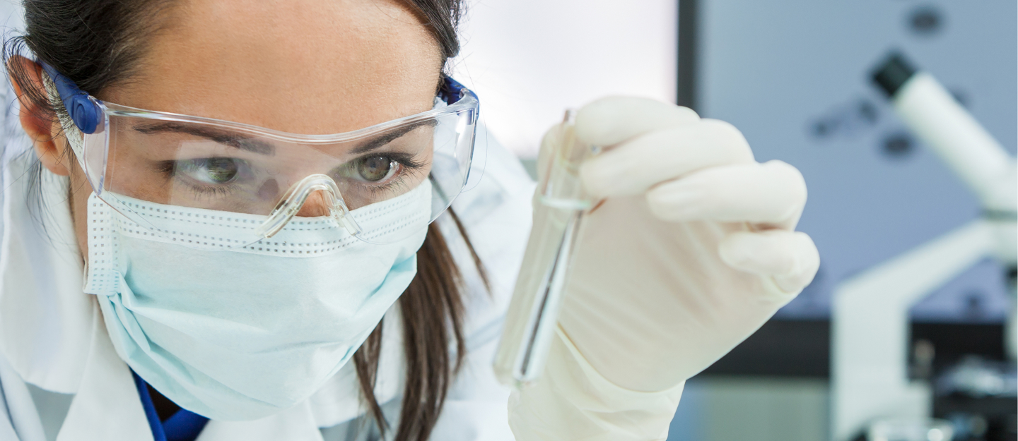 Image of scientist with test tube